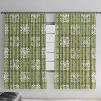 Vesuvian Green Palaka Quilt Hawaii Window Curtain Traditional Hawaii-plaid Pattern LT14 With Hooks Vesuvian Green - Polynesian Pride
