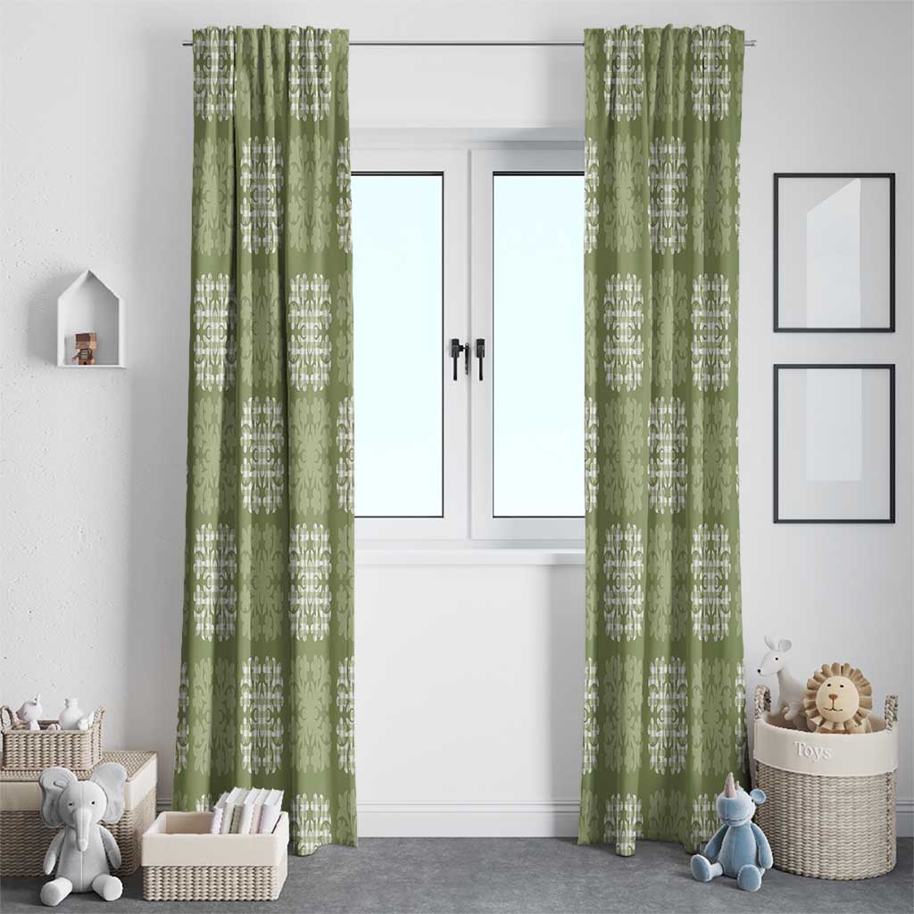 Vesuvian Green Palaka Quilt Hawaii Window Curtain Traditional Hawaii-plaid Pattern LT14 - Polynesian Pride