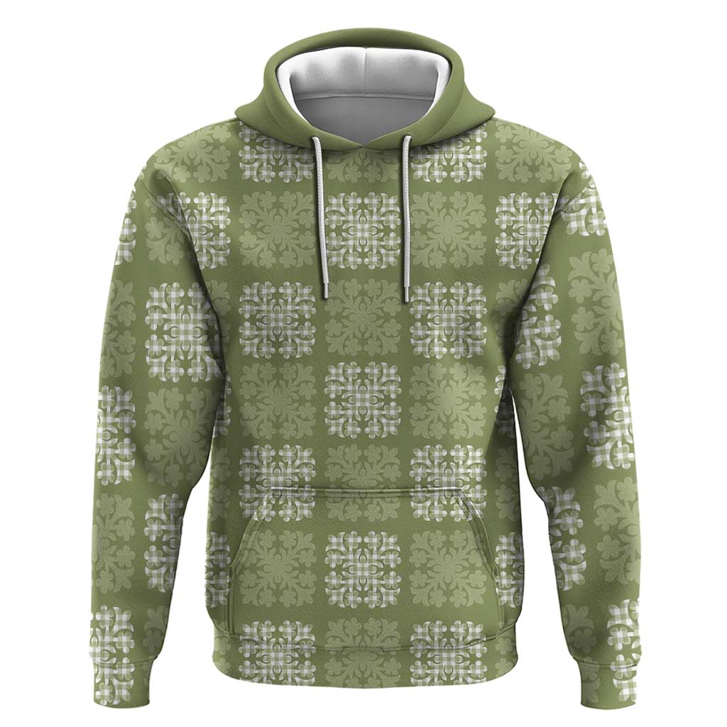 Vesuvian Green Palaka Quilt Hawaii Zip Hoodie Traditional Hawaii-plaid Pattern - Polynesian Pride