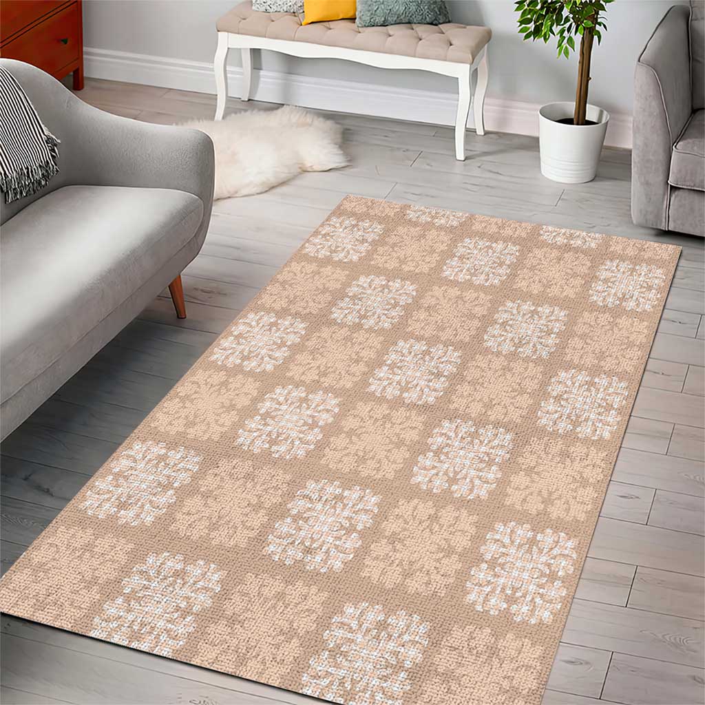 Beige Palaka Quilt Hawaii Area Rug Traditional Hawaii-plaid Pattern - Polynesian Pride