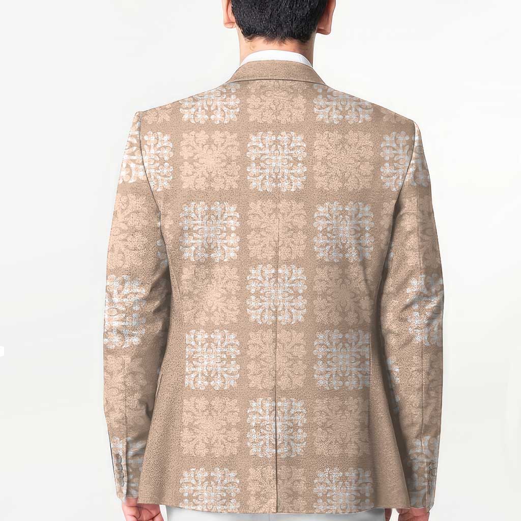 Beige Palaka Quilt Hawaii Blazer Traditional Hawaii-plaid Pattern - Polynesian Pride