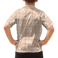 Beige Palaka Quilt Hawaii Family Matching Puletasi and Hawaiian Shirt Traditional Hawaii-plaid Pattern LT14 - Polynesian Pride