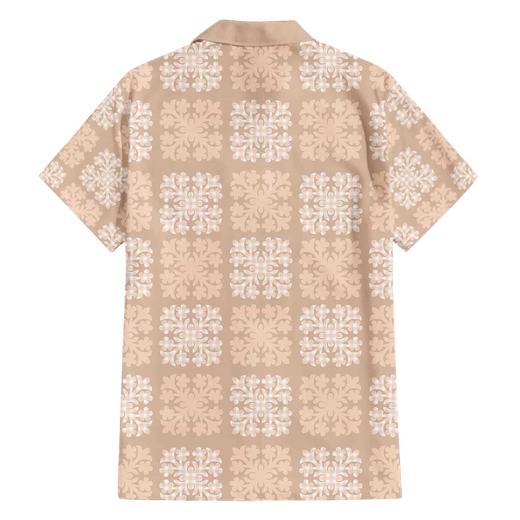 Beige Palaka Quilt Hawaii Family Matching Puletasi and Hawaiian Shirt Traditional Hawaii-plaid Pattern LT14 - Polynesian Pride