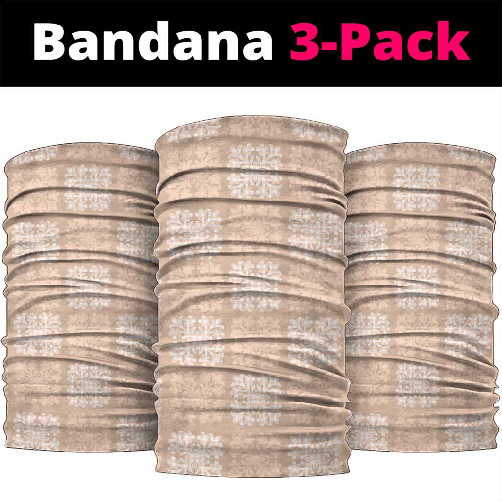 Beige Palaka Quilt Hawaii Neck Gaiter Traditional Hawaii-plaid Pattern LT14