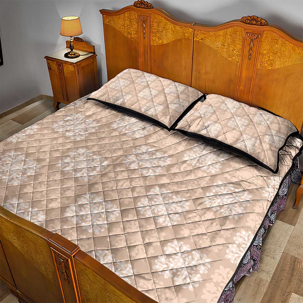 Beige Palaka Quilt Hawaii Quilt Bed Set Traditional Hawaii-plaid Pattern - Polynesian Pride