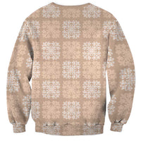 Beige Palaka Quilt Hawaii Sweatshirt Traditional Hawaii-plaid Pattern - Polynesian Pride