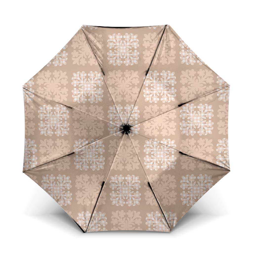 Beige Palaka Quilt Hawaii Umbrella Traditional Hawaii-plaid Pattern - Polynesian Pride