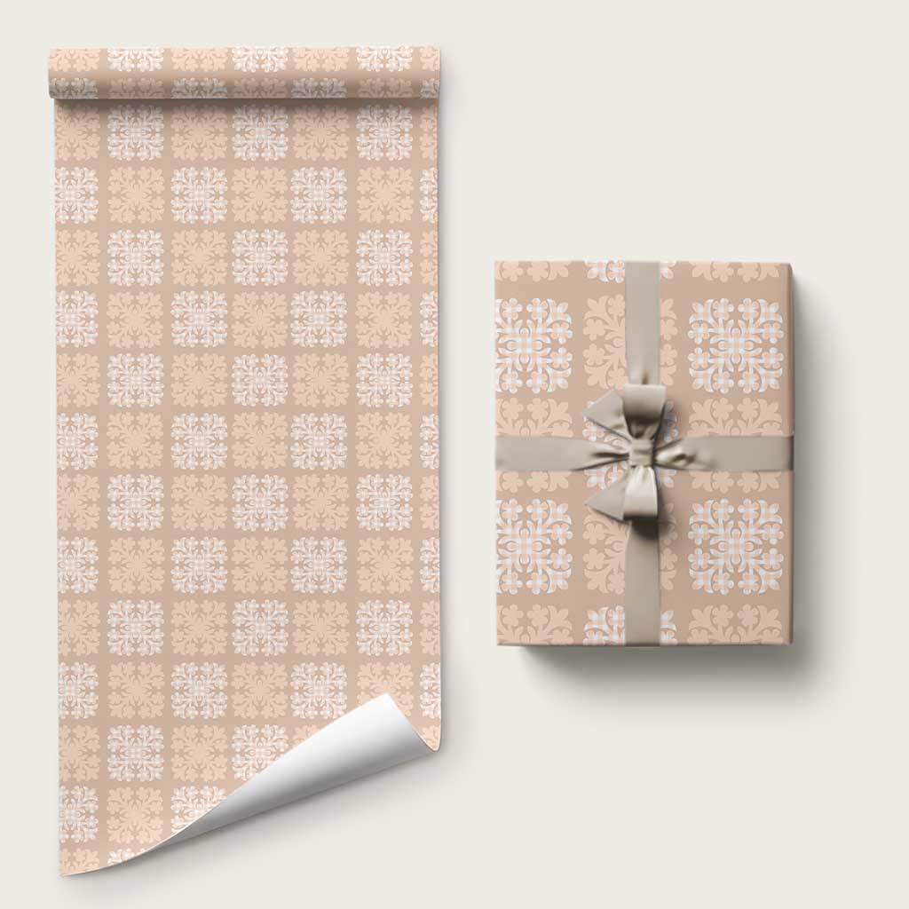 Beige Palaka Quilt Hawaii Wrapping Paper Traditional Hawaii-plaid Pattern - Polynesian Pride