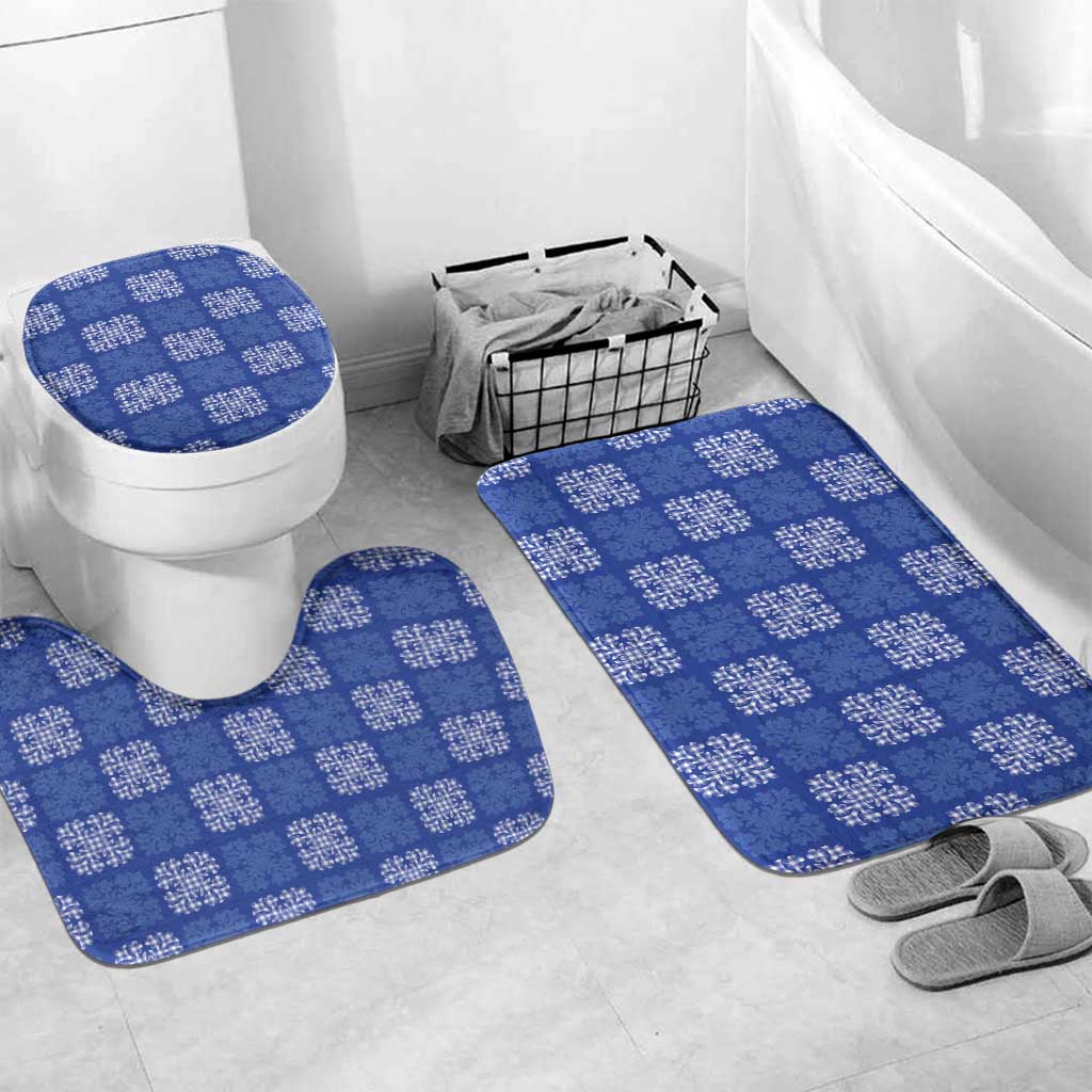 Royal Blue Palaka Quilt Hawaii Bathroom Set Traditional Hawaii-plaid Pattern - Polynesian Pride