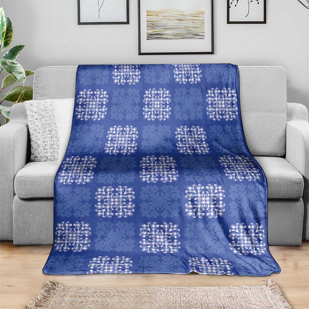 Royal Blue Palaka Quilt Hawaii Blanket Traditional Hawaii-plaid Pattern - Polynesian Pride