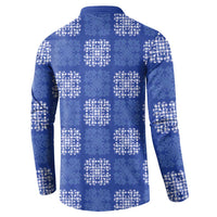 Royal Blue Palaka Quilt Hawaii Button Sweatshirt Traditional Hawaii-plaid Pattern LT14 - Polynesian Pride