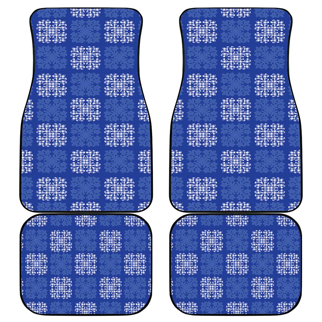 Royal Blue Palaka Quilt Hawaii Car Mats Traditional Hawaii-plaid Pattern - Polynesian Pride