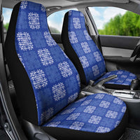 Royal Blue Palaka Quilt Hawaii Car Seat Cover Traditional Hawaii-plaid Pattern - Polynesian Pride