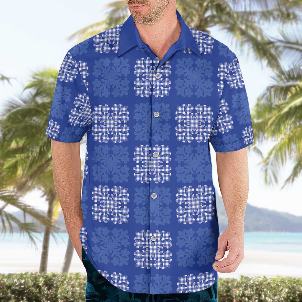 Royal Blue Palaka Quilt Hawaii Hawaiian Shirt Traditional Hawaii-plaid Pattern - Polynesian Pride