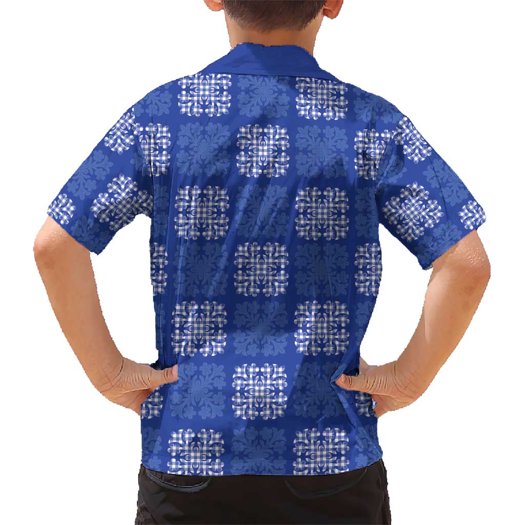 Royal Blue Palaka Quilt Hawaii Hawaiian Shirt Traditional Hawaii-plaid Pattern - Polynesian Pride