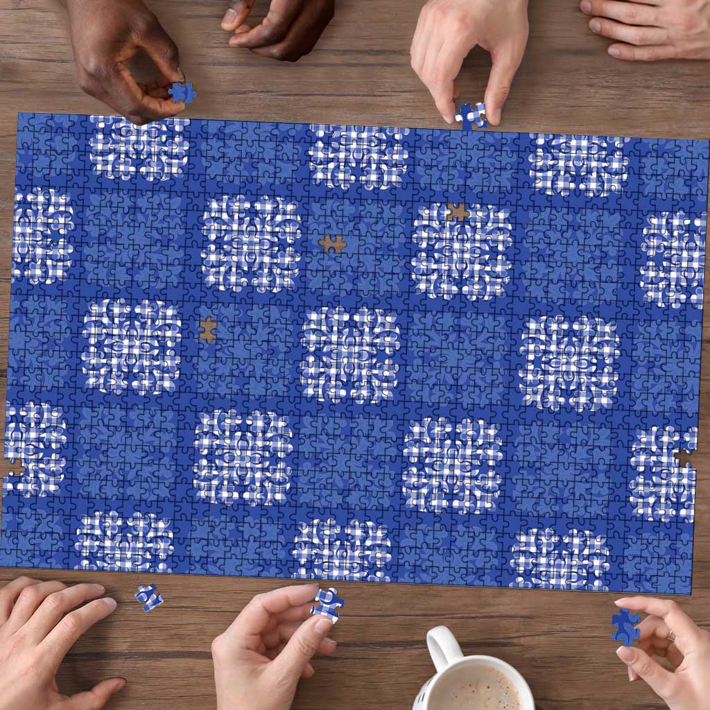 Royal Blue Palaka Quilt Hawaii Puzzle Traditional Hawaii-plaid Pattern LT14 - Polynesian Pride