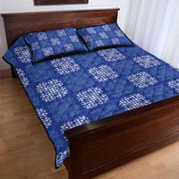 Royal Blue Palaka Quilt Hawaii Quilt Bed Set Traditional Hawaii-plaid Pattern - Polynesian Pride