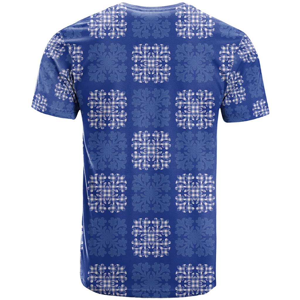 Royal Blue Palaka Quilt Hawaii T Shirt Traditional Hawaii-plaid Pattern - Polynesian Pride
