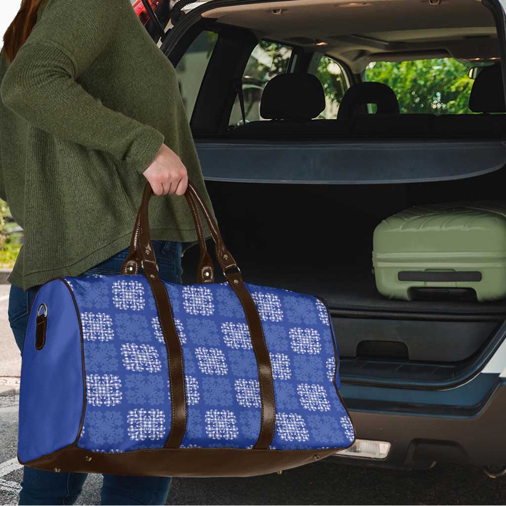 Royal Blue Palaka Quilt Hawaii Travel Bag Traditional Hawaii-plaid Pattern - Polynesian Pride