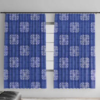 Royal Blue Palaka Quilt Hawaii Window Curtain Traditional Hawaii-plaid Pattern LT14 With Hooks Royal Blue - Polynesian Pride
