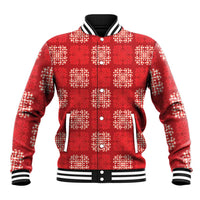 Red Palaka Quilt Hawaii Baseball Jacket Traditional Hawaii-plaid Pattern LT14 Unisex Red - Polynesian Pride