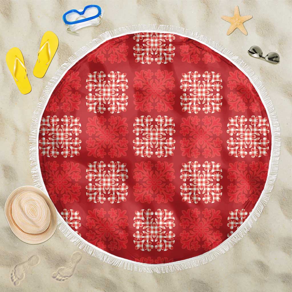 Red Palaka Quilt Hawaii Beach Blanket Traditional Hawaii-plaid Pattern - Polynesian Pride