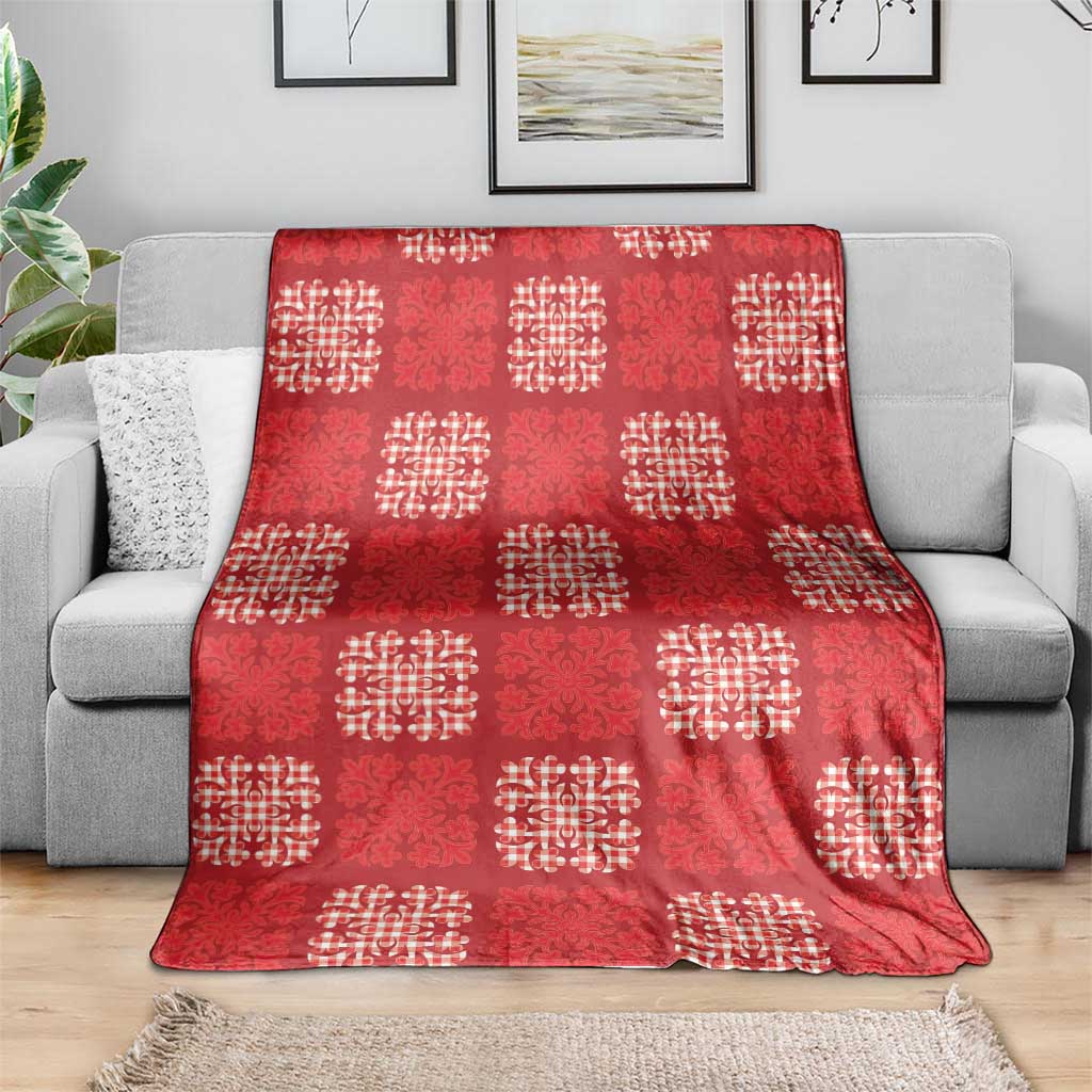 Red Palaka Quilt Hawaii Blanket Traditional Hawaii-plaid Pattern - Polynesian Pride