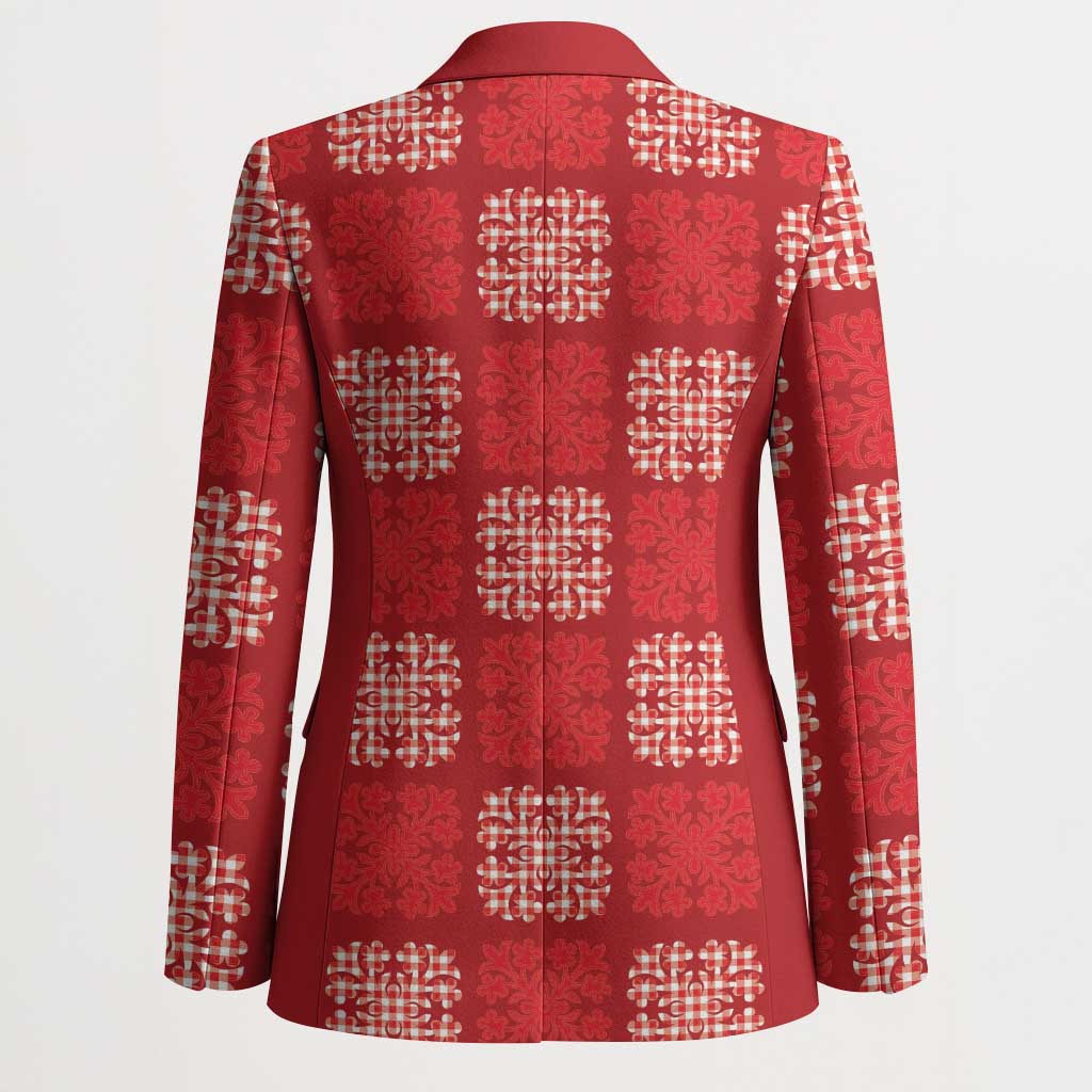 Red Palaka Quilt Hawaii Blazer Traditional Hawaii-plaid Pattern LT14 - Polynesian Pride