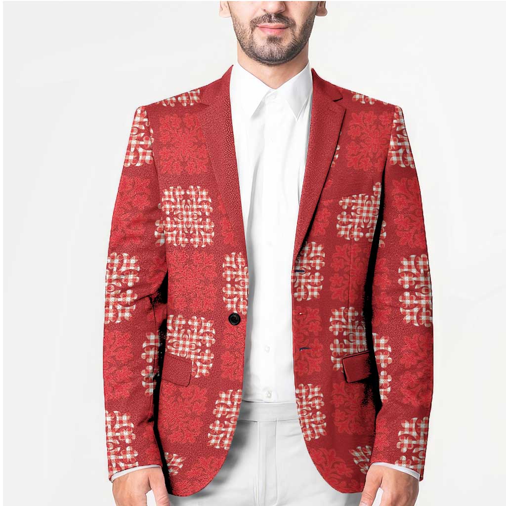 Red Palaka Quilt Hawaii Blazer Traditional Hawaii-plaid Pattern LT14 - Polynesian Pride