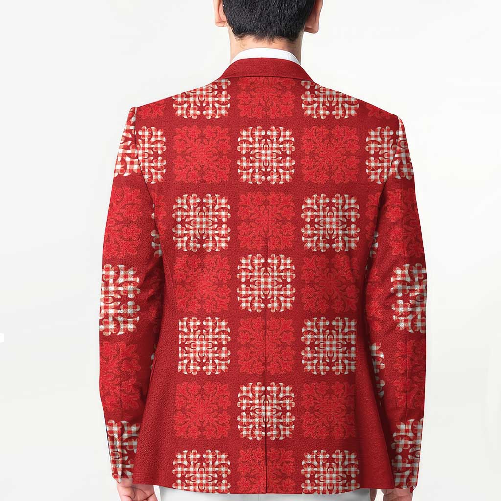 Red Palaka Quilt Hawaii Blazer Traditional Hawaii-plaid Pattern LT14 - Polynesian Pride