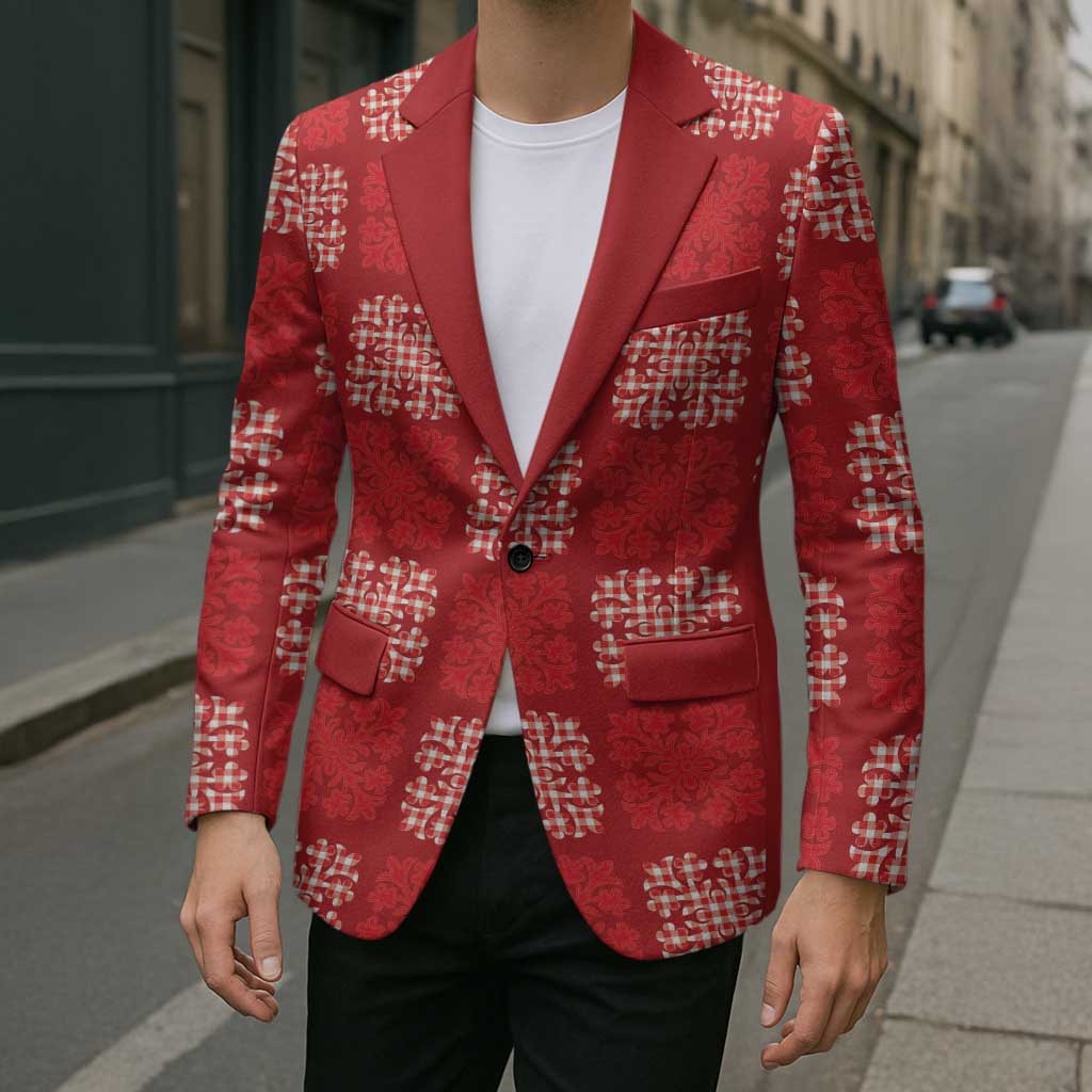 Red Palaka Quilt Hawaii Blazer Traditional Hawaii-plaid Pattern LT14 - Polynesian Pride