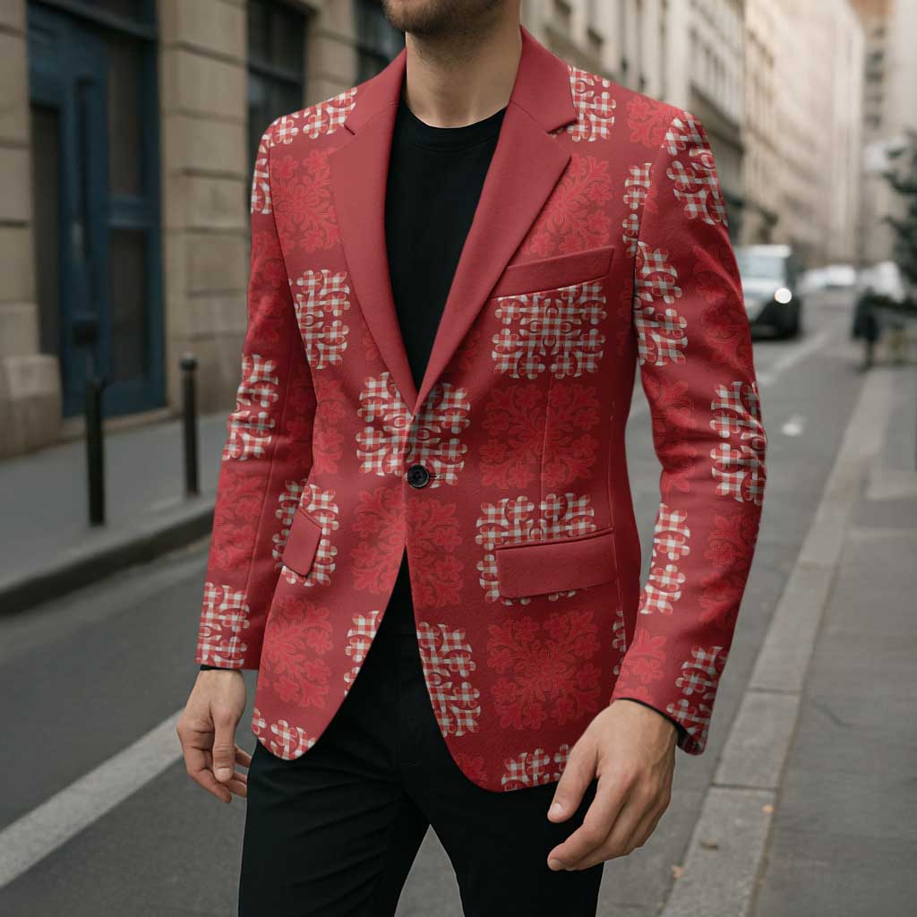 Red Palaka Quilt Hawaii Blazer Traditional Hawaii-plaid Pattern LT14 - Polynesian Pride
