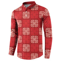Red Palaka Quilt Hawaii Button Sweatshirt Traditional Hawaii-plaid Pattern LT14 - Polynesian Pride