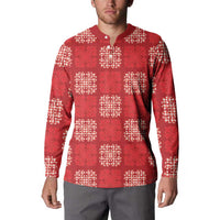 Red Palaka Quilt Hawaii Button Sweatshirt Traditional Hawaii-plaid Pattern LT14 - Polynesian Pride
