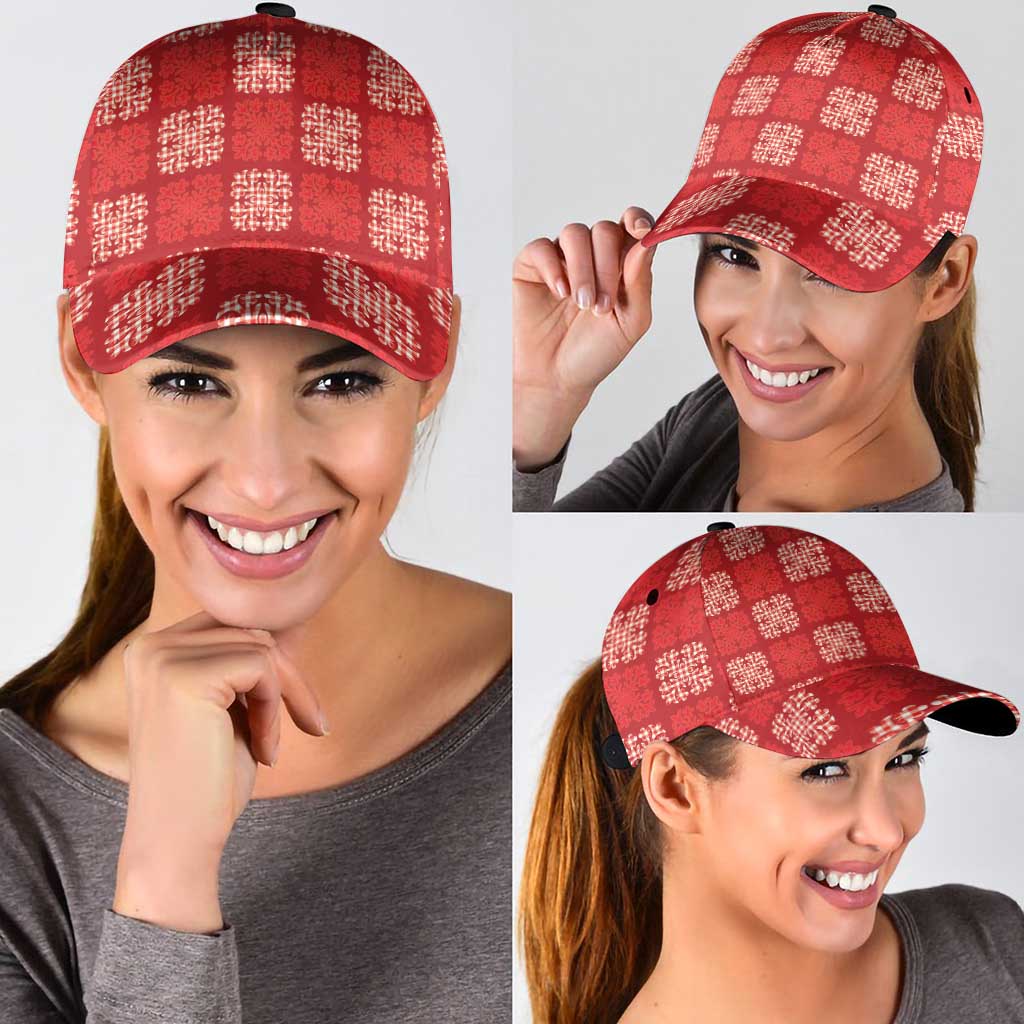 Red Palaka Quilt Hawaii Classic Cap Traditional Hawaii-plaid Pattern - Polynesian Pride