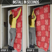 Red Palaka Quilt Hawaii Door Cover Traditional Hawaii-plaid Pattern - Polynesian Pride