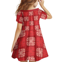 Red Palaka Quilt Hawaii Family Matching Puletasi and Hawaiian Shirt Traditional Hawaii-plaid Pattern LT14 - Polynesian Pride