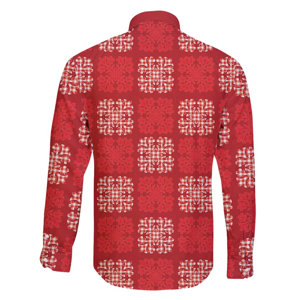 Red Palaka Quilt Hawaii Family Matching Puletasi and Hawaiian Shirt Traditional Hawaii-plaid Pattern LT14 - Polynesian Pride
