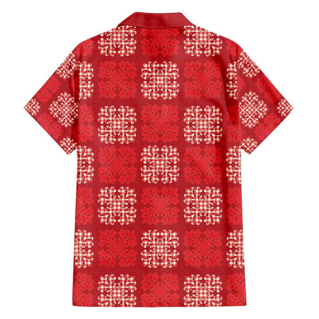 Red Palaka Quilt Hawaii Family Matching Tank Maxi Dress and Hawaiian Shirt Traditional Hawaii-plaid Pattern - Polynesian Pride