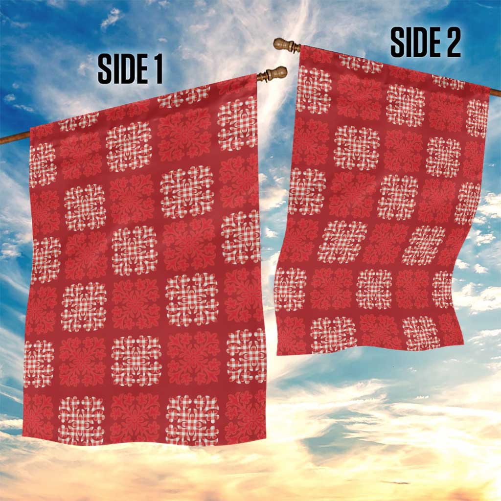 Red Palaka Quilt Hawaii Garden Flag Traditional Hawaii-plaid Pattern LT14 - Polynesian Pride