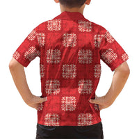 Red Palaka Quilt Hawaii Kid Hawaiian Shirt Traditional Hawaii-plaid Pattern - Polynesian Pride