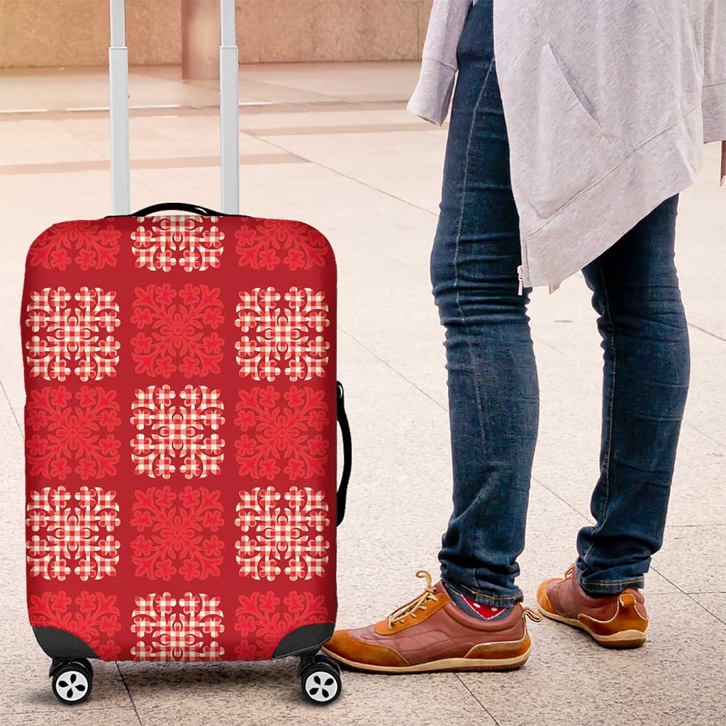 Red Palaka Quilt Hawaii Luggage Cover Traditional Hawaii-plaid Pattern - Polynesian Pride