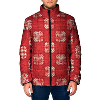 Red Palaka Quilt Hawaii Padded Jacket Traditional Hawaii-plaid Pattern LT14 Men Red - Polynesian Pride