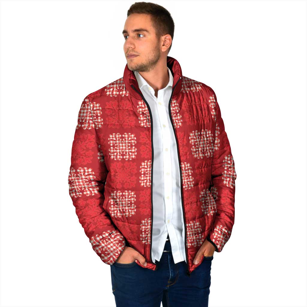 Red Palaka Quilt Hawaii Padded Jacket Traditional Hawaii-plaid Pattern LT14 - Polynesian Pride