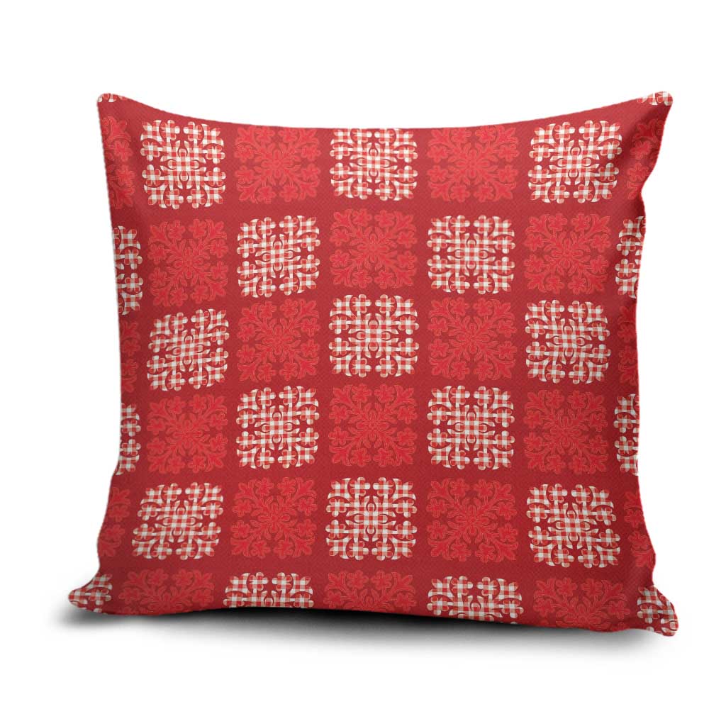 Red Palaka Quilt Hawaii Pillow Cover Traditional Hawaii-plaid Pattern - Polynesian Pride