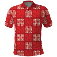 Red Palaka Quilt Hawaii Polo Shirt Traditional Hawaii-plaid Pattern - Polynesian Pride
