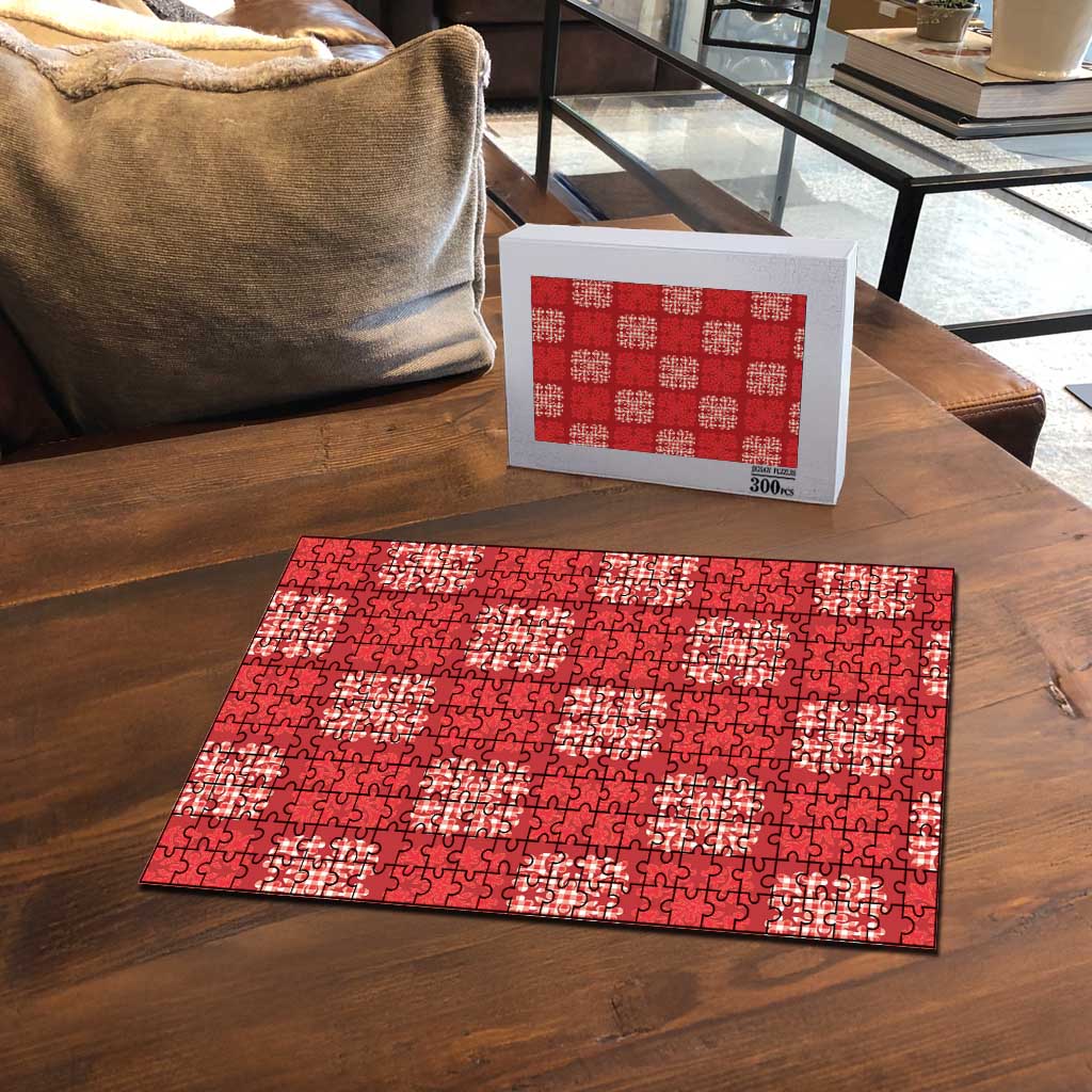 Red Palaka Quilt Hawaii Puzzle Traditional Hawaii-plaid Pattern LT14 - Polynesian Pride