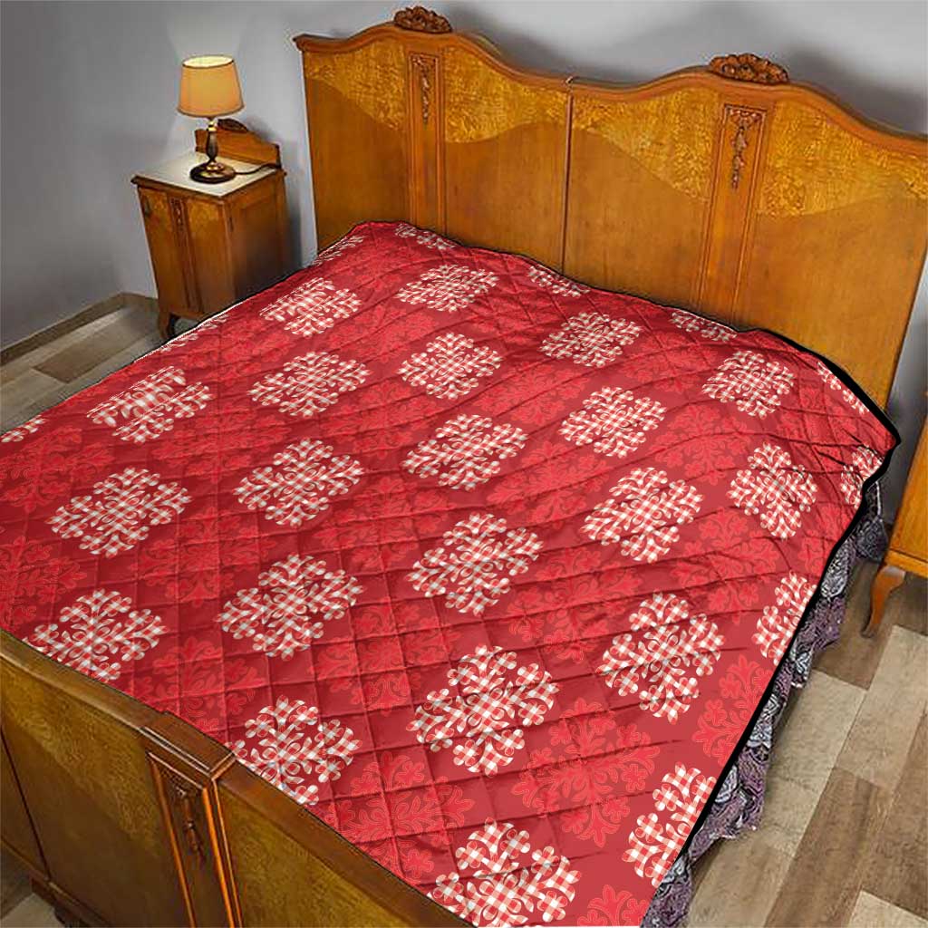 Red Palaka Quilt Hawaii Quilt Traditional Hawaii-plaid Pattern - Polynesian Pride