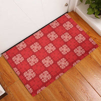 Red Palaka Quilt Hawaii Rubber Doormat Traditional Hawaii-plaid Pattern LT14 - Polynesian Pride