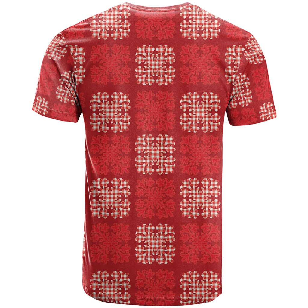 Red Palaka Quilt Hawaii T Shirt Traditional Hawaii-plaid Pattern - Polynesian Pride